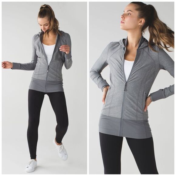 Lululemon Daily Practice Full Zip Jacket Heathered Slate 4 - Picture 1 of 12